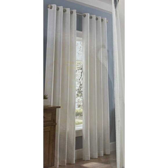 Design Solutions Room Darkening Messina Grommet Panel White 50" x 84"L NIP #3 - Picture 1 of 7